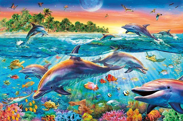 500 Dolphin Paradise, Adrian Chesterman ( Clementoni 30170 ) imagen a