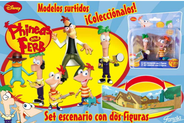 Set de 2 personajes con escenario Perry y el Dr. Doofenshmirtz ( Famosa 7791A ) imagen c