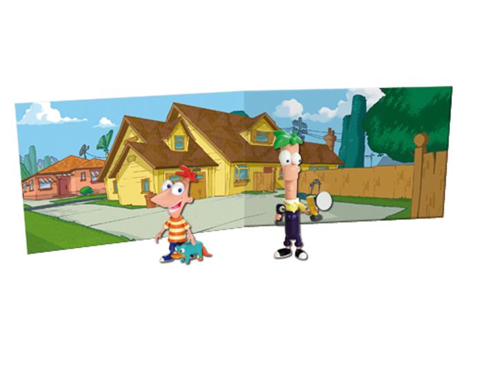 Set de 2 personajes con escenario Phineas y  Ferb ( Famosa 7791C ) imagen a