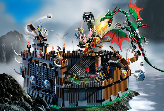 Fortaleza vikinga contra el dragón Fatner ( Lego 7019 ) imagen a