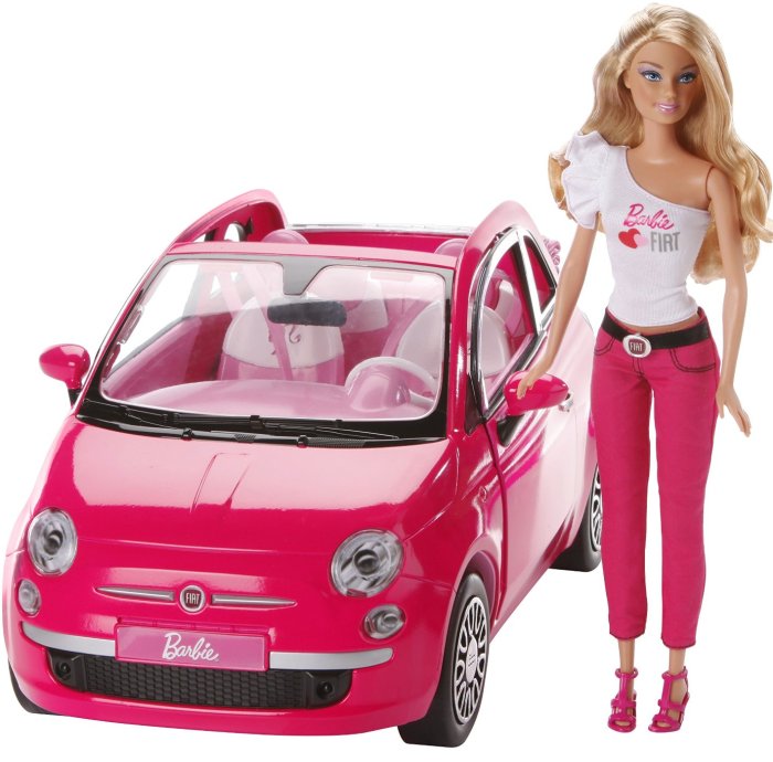 Barbie y su Fiat 500 rosa ( Mattel Y6857 ) imagen b