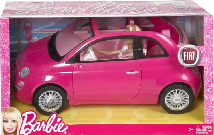 Barbie y su Fiat 500 rosa ( Mattel Y6857 ) imagen d