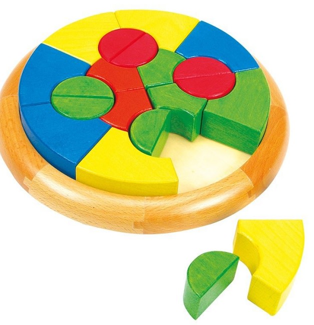 Educativos Puzzle circular de figuras en madera (BINO 70330) | Juguetodo