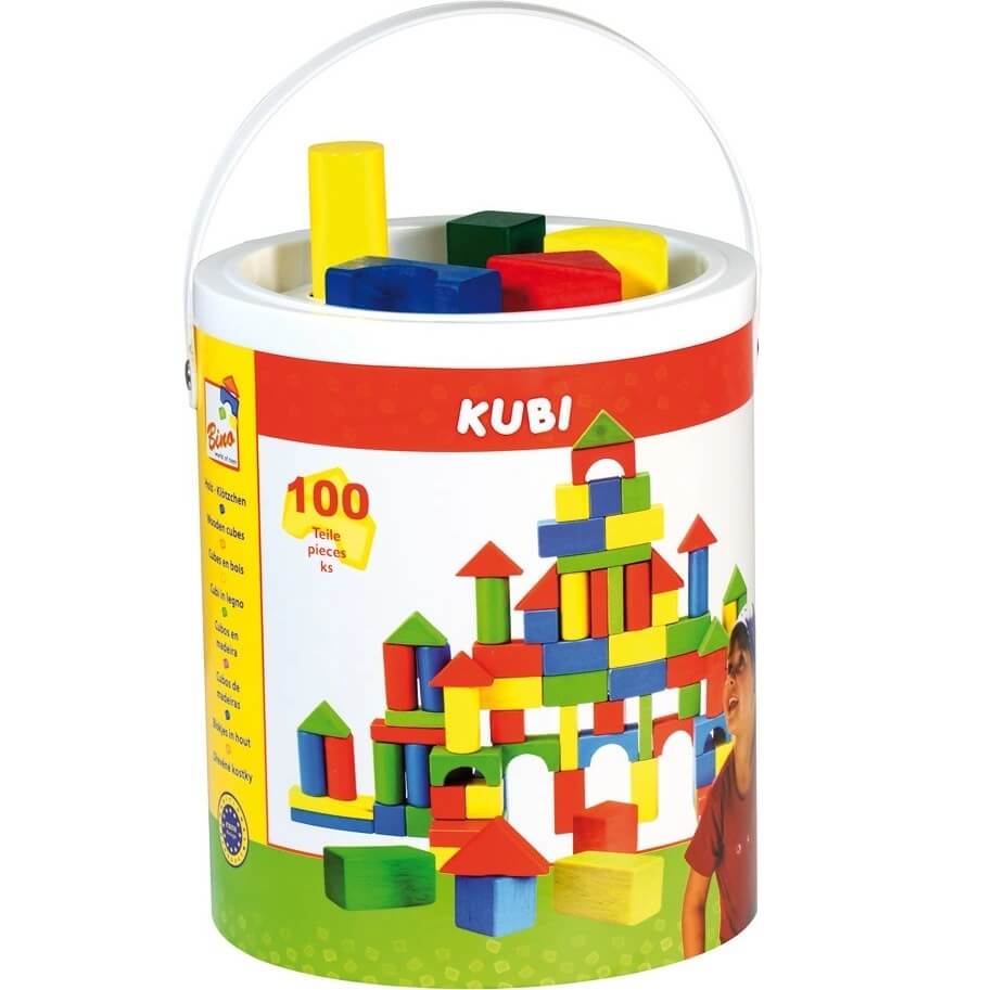 Cubo de 100 piezas de madera ( BINO 84196 ) imagen b