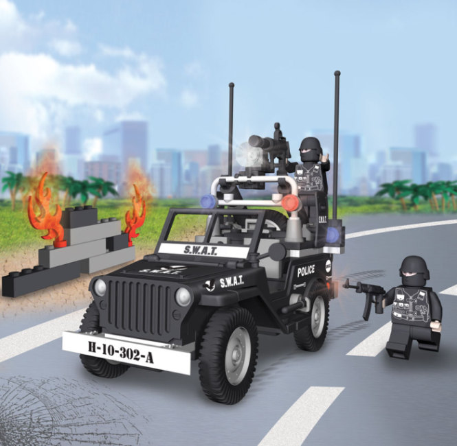 Jeep Willys MB Police Swat ( Cobi 1531 ) imagen a