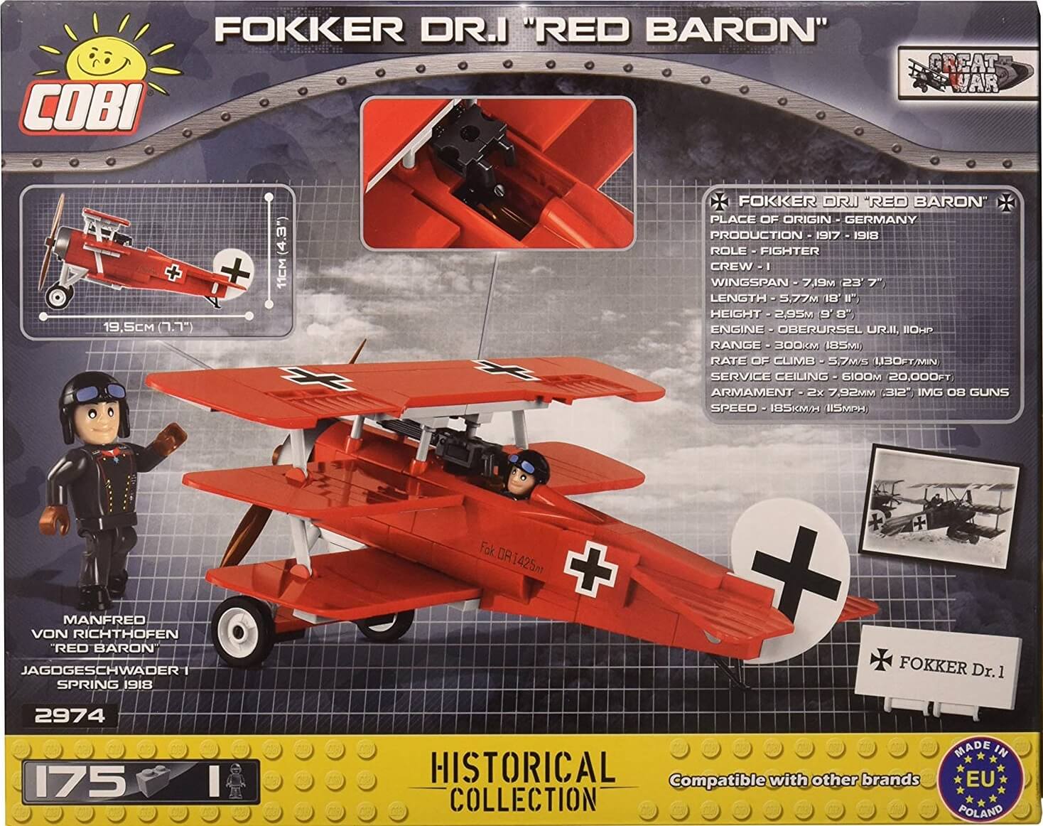 Fokker Dr 1 Red Baron ( Cobi 2974 ) imagen a