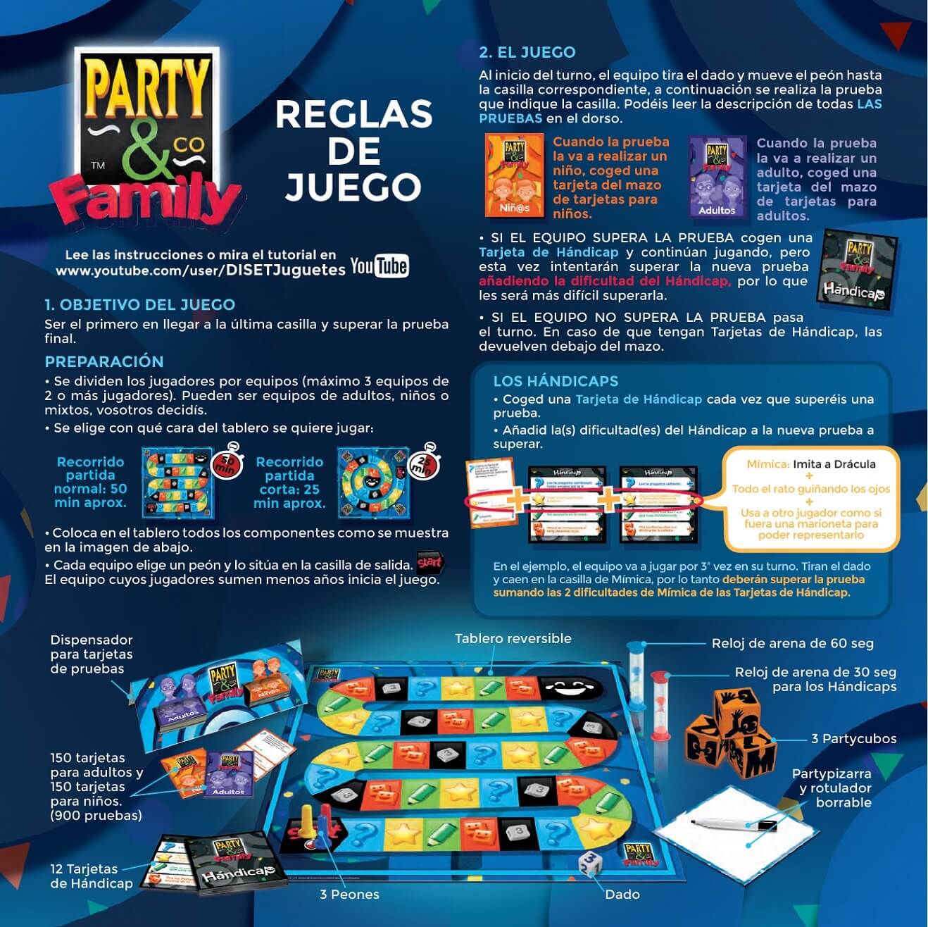 Party & Co Disney, Juego de mesa familiar multiprueba a partir de 4 años -  HAZTE PEQUEÑO