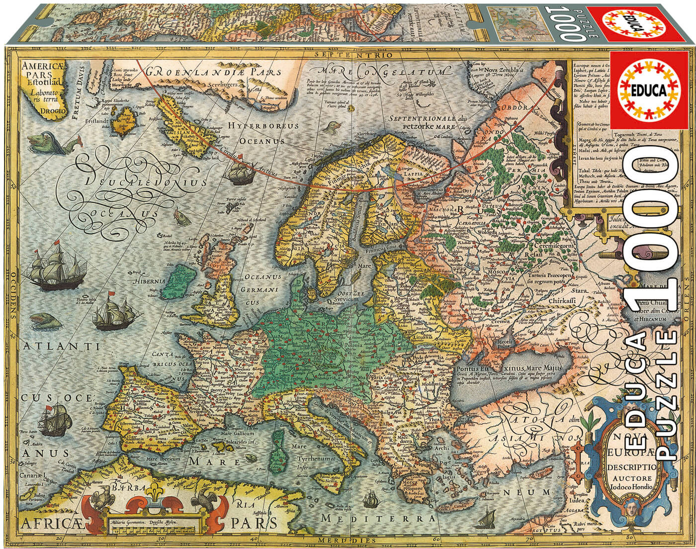 1000 Mapa de Europa ( Educa 19624 ) imagen b