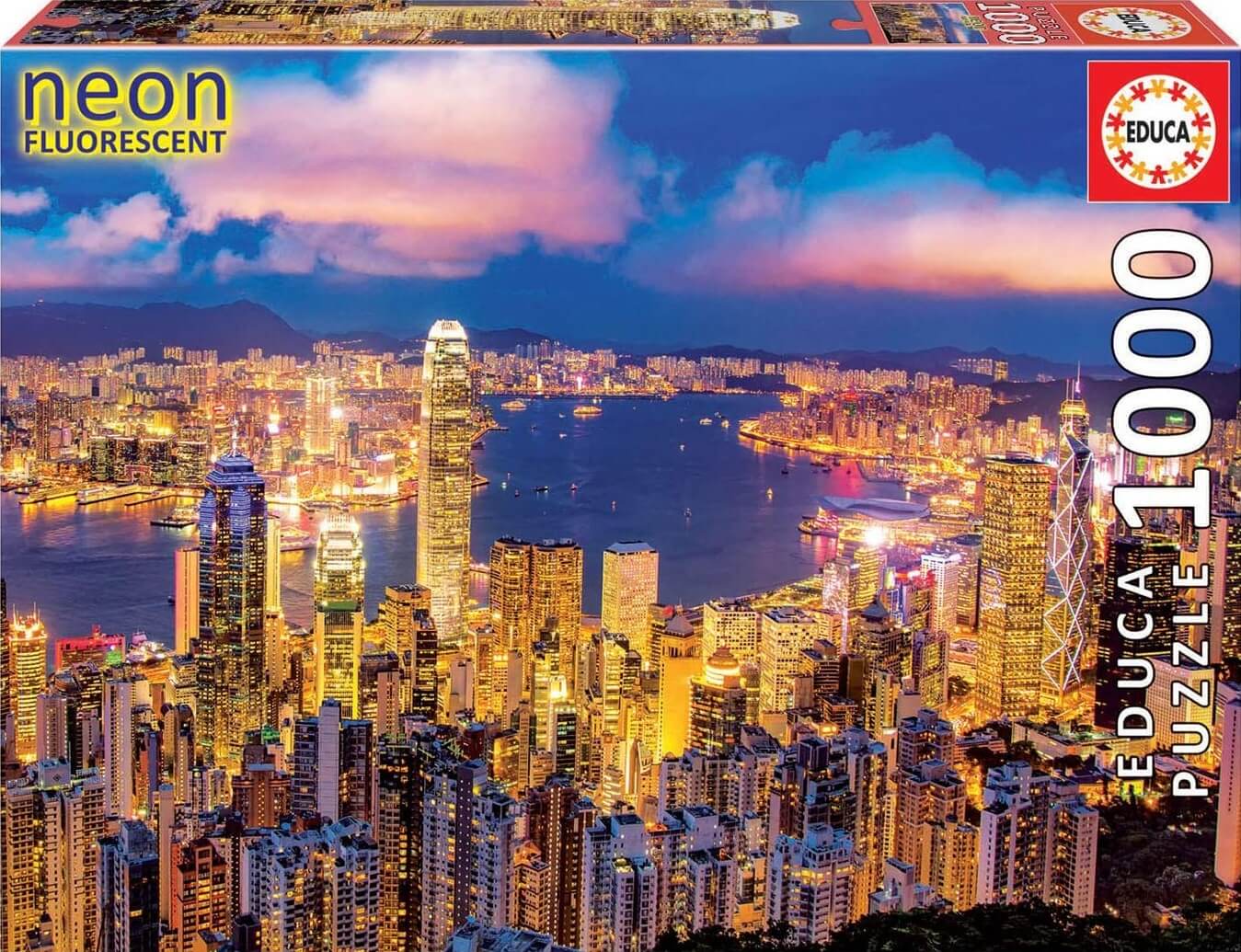 1000 Neon Hong Kong Skyline ( Educa 18462 ) imagen a