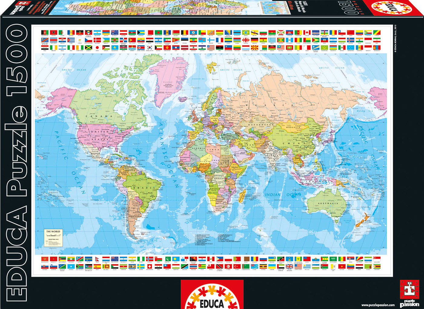 En Inapropiado el viento es fuerte Puzzles Educa 1500 Mapa del Mundo (Educa 16301) | Juguetes Juguetodo