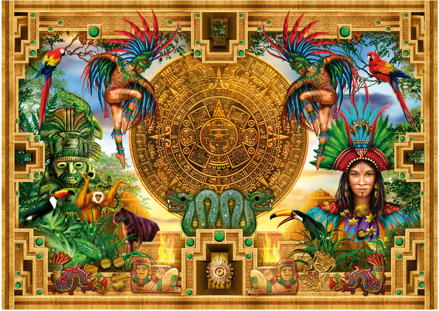 2000 Montaje Azteca Maya ( Educa 19565 ) imagen b