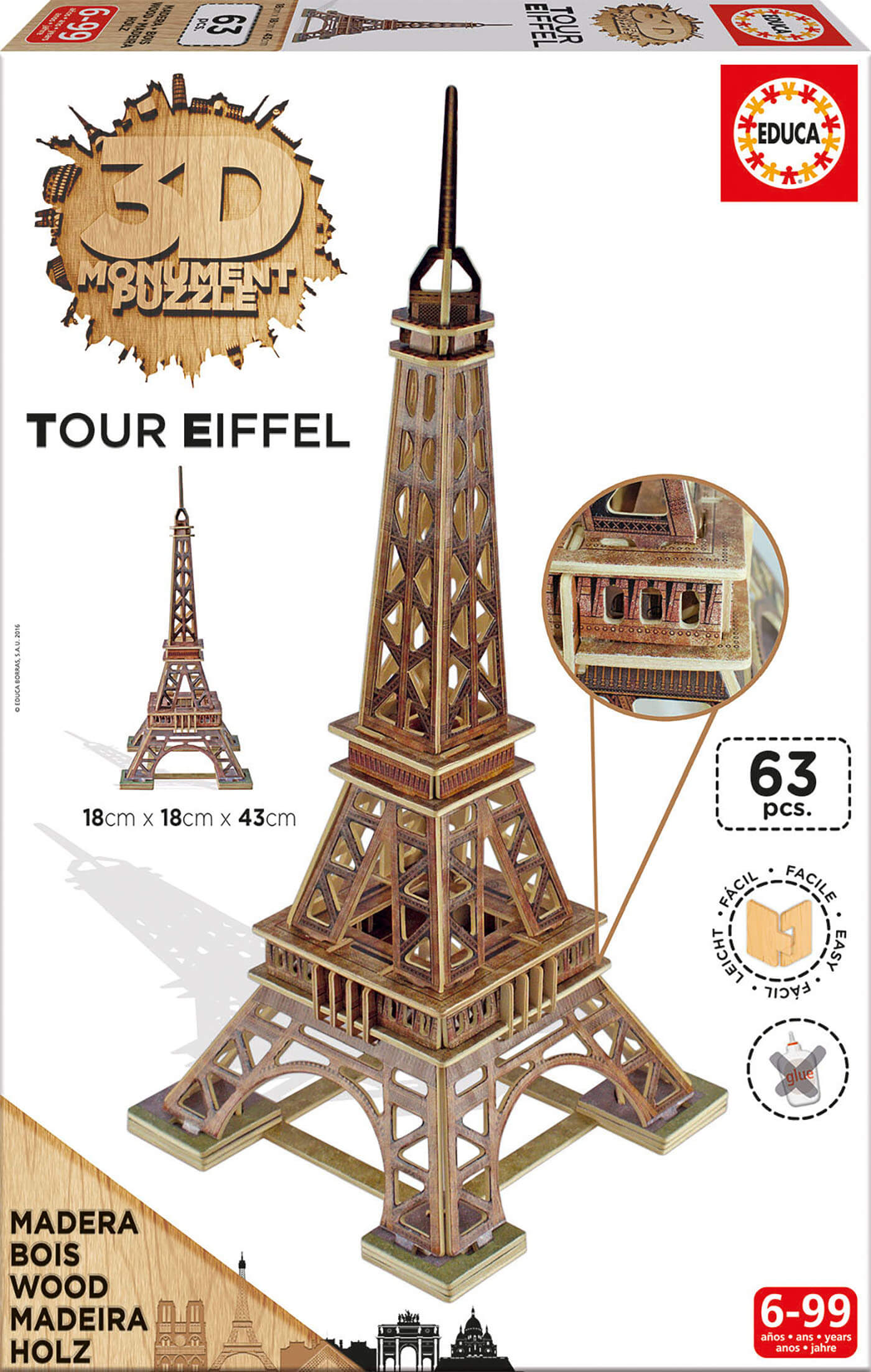 3D MONUMENT Torre Eiffel ( Educa 16998 ) imagen b