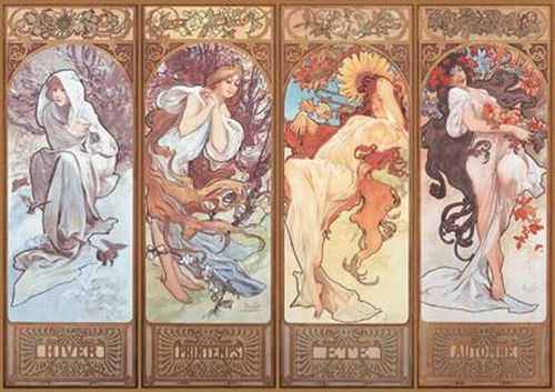 4000 Invierno, Primavera, Verano, Otoño, Alphonse Mucha