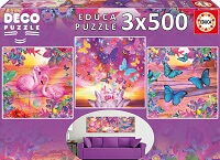 3x500 Deco Puzzle Vistas Tropicales