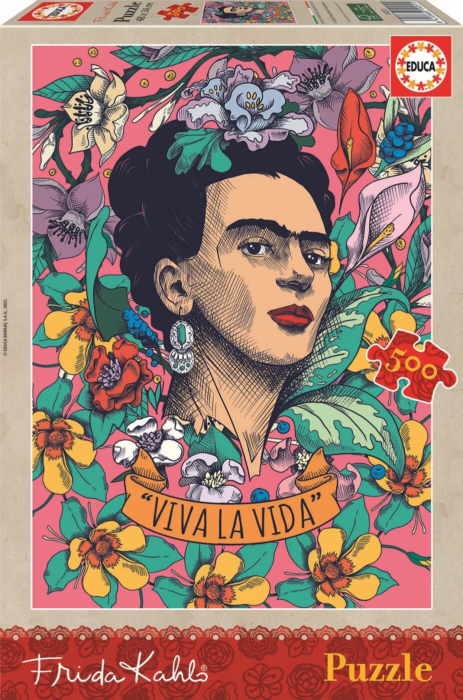 500 Viva la Vida Frida Kahlo ( Educa 19251 ) imagen b