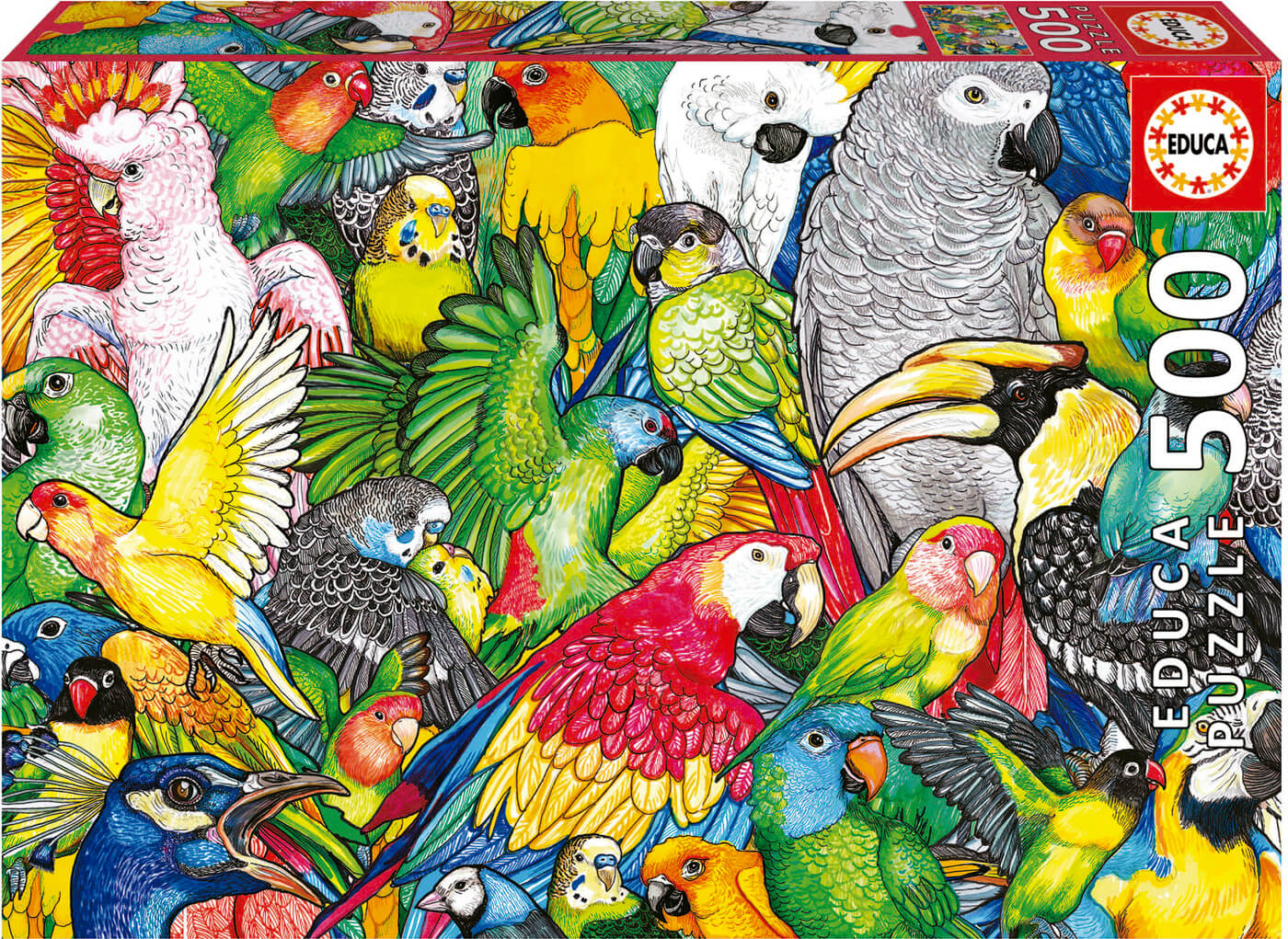Puzzles Educa 500 Loros (Educa 19547) | Juguetes Juguetodo