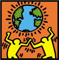 1000 Figures With World.  Keith Haring