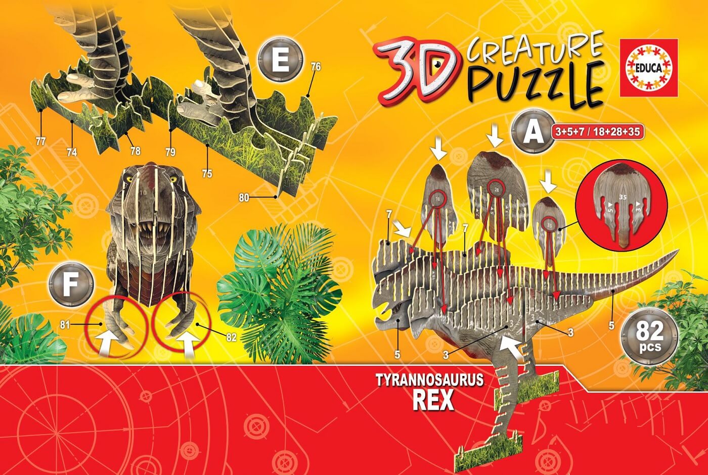 Tyrannosaurus Rex 3D Creature Puzzle ( Educa 19182 ) imagen b