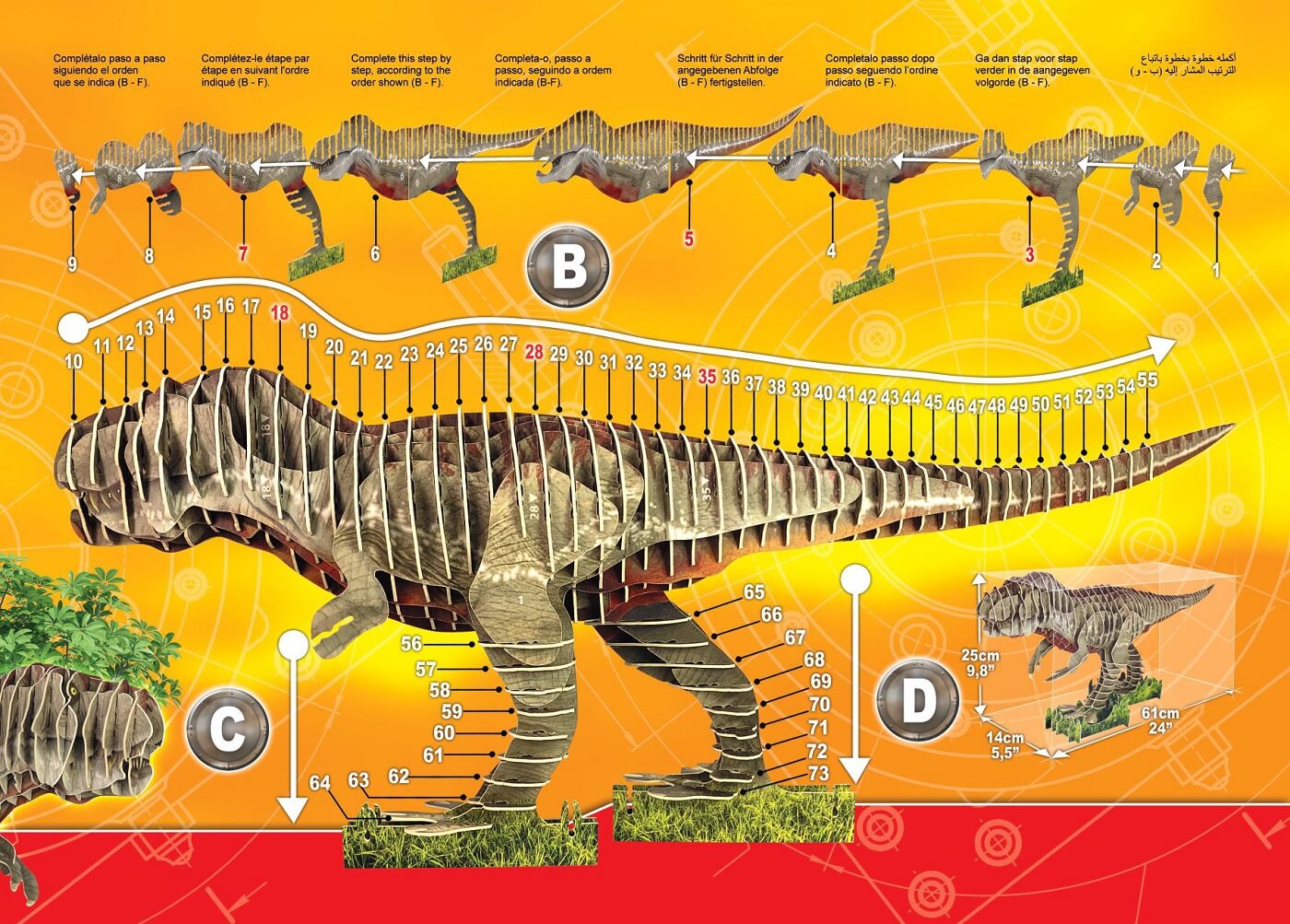 Tyrannosaurus Rex 3D Creature Puzzle ( Educa 19182 ) imagen c