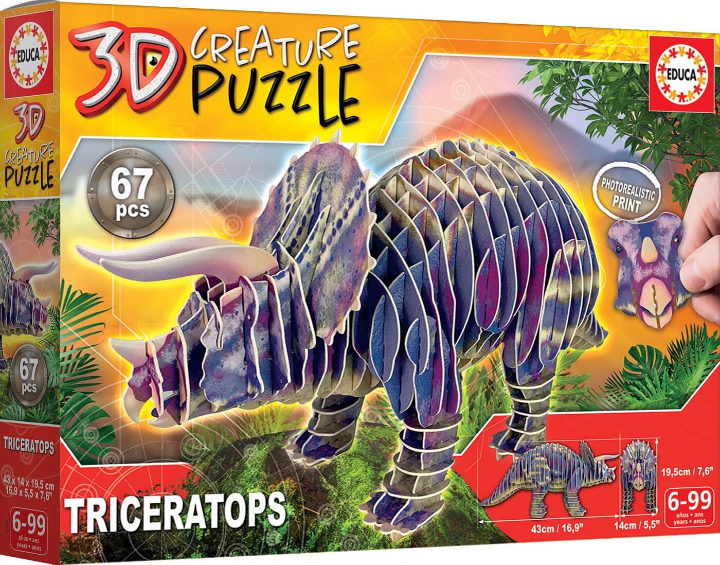 Triceratops 3D Creature Puzzle ( Educa 19183 ) imagen e