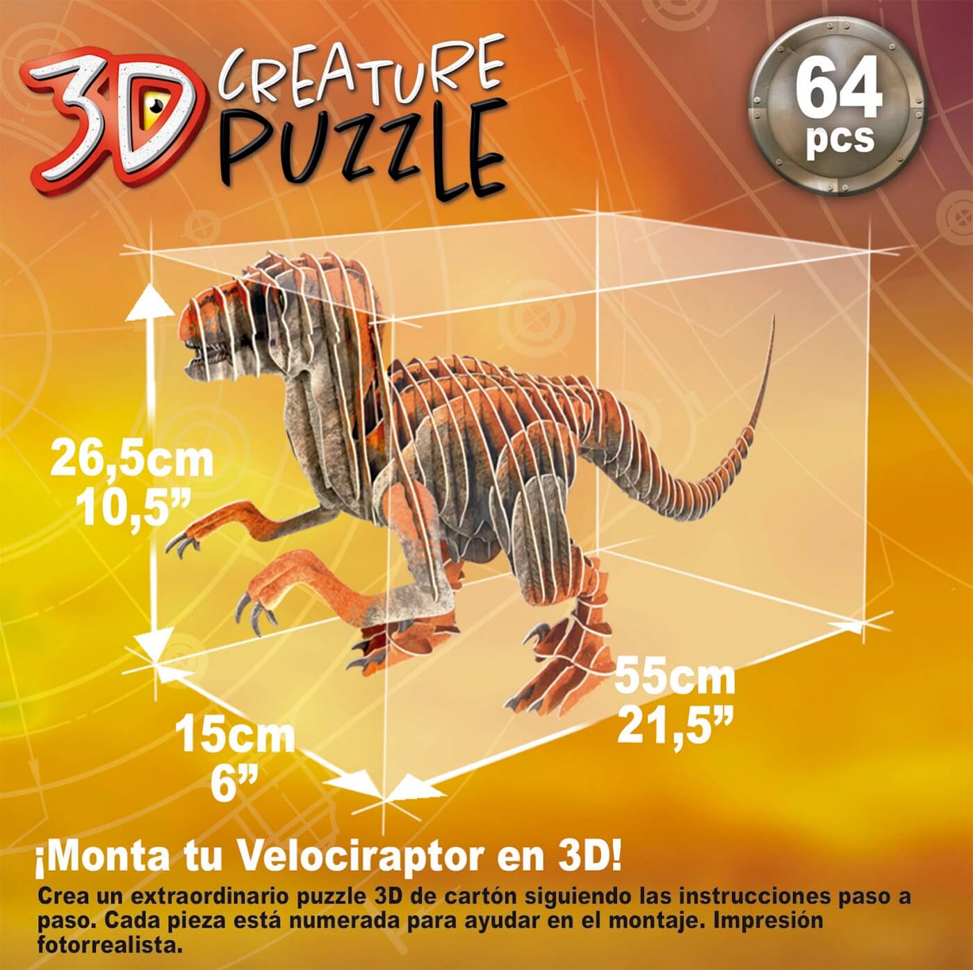 Velociraptor 3D Creature Puzzle ( Educa 19382 ) imagen c