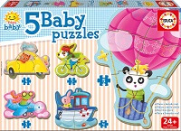 5 Baby Puzzles Animales al Volante