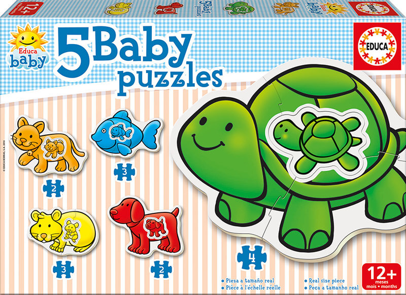 5 baby puzzles animales