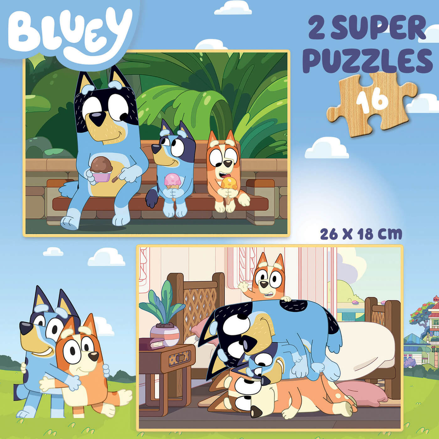 2×16 Bluey Madera ( Educa 19406 ) imagen b