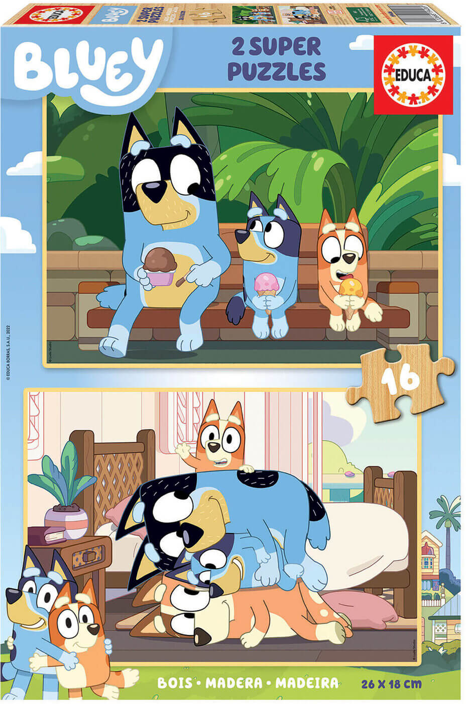 2×16 Bluey Madera ( Educa 19406 ) imagen c