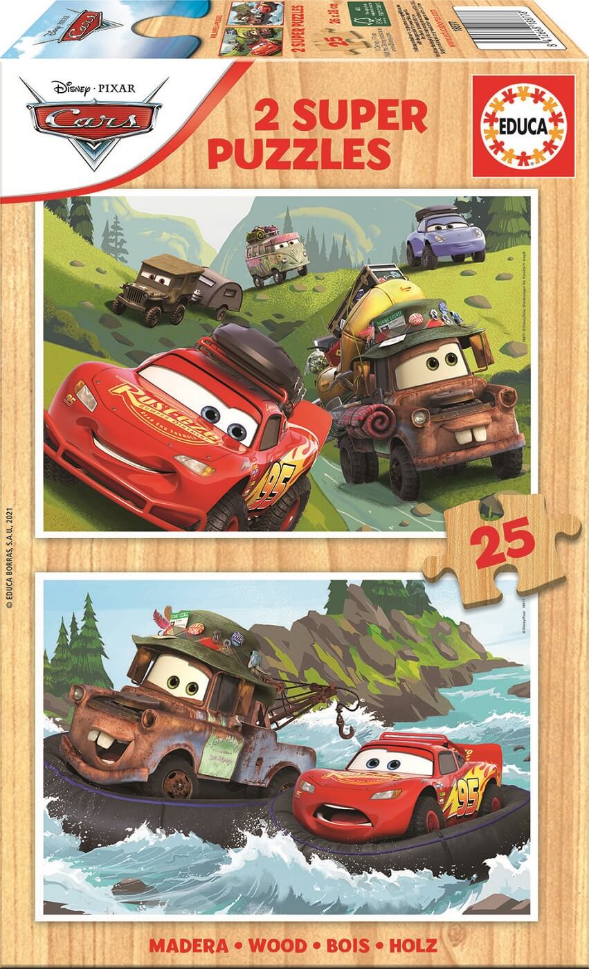 2x25 Cars Disney Pixar Madera ( Educa 18877 ) imagen c