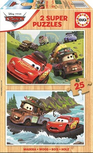 2x25 Cars Disney Pixar Madera