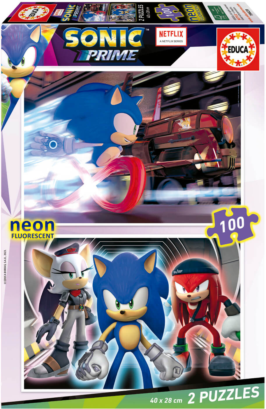 2x100 Sonic Prime Neon ( Educa 19629 ) imagen b