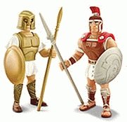 Soldados troyano y romano