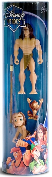 Tubo de 2 figuras Tarzán (niño y adulto)