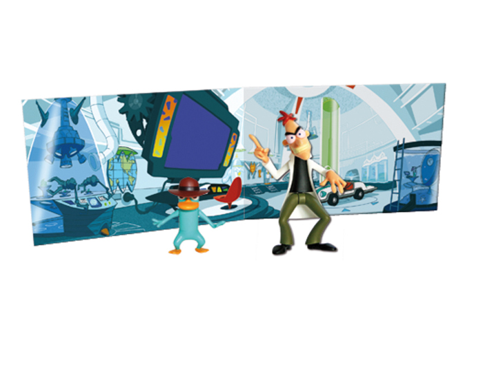 Set de 2 personajes con escenario Perry y el Dr. Doofenshmirtz ( Famosa 7791A ) imagen a