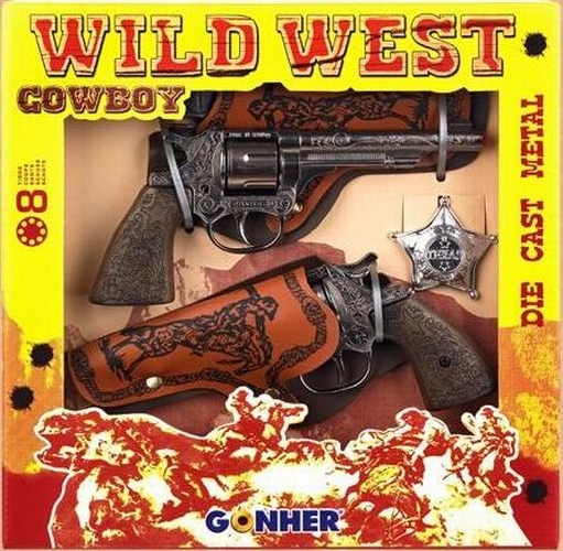 Estuche 2 revólveres Wild West 8 tiros