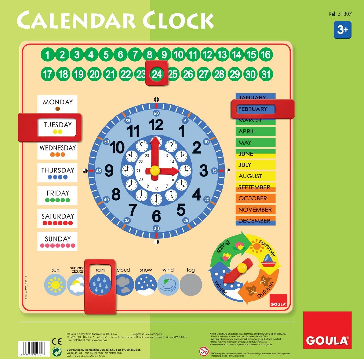 Reloj y Calendario en ingles ( Goula 51307 ) imagen b