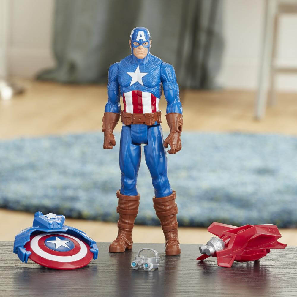 Problema reaccionar Interconectar Titan Hero Marvel Avengers Capitan America con accesorios (Hasbro E7374) |  Juguetes Juguetodo