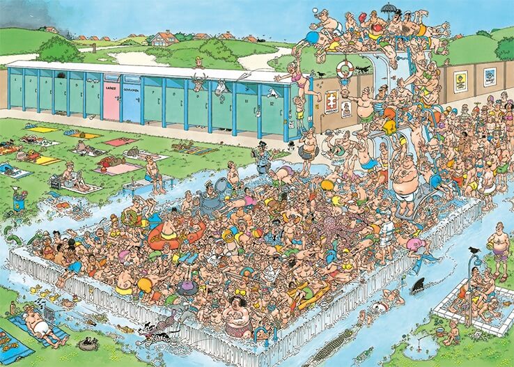 1000 Atasco en la Piscina Jan van Haasteren ( Jumbo 20039 ) imagen a