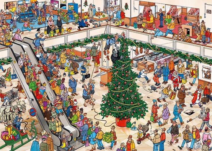 2x1000 Compras de Navidad Jan van Haasteren ( Jumbo 20033 ) imagen a