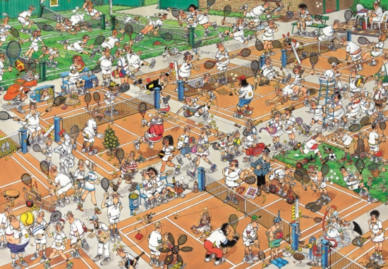 2000 Jan Van Haasteren - La pista de tenis ( Jumbo 17075 ) imagen a