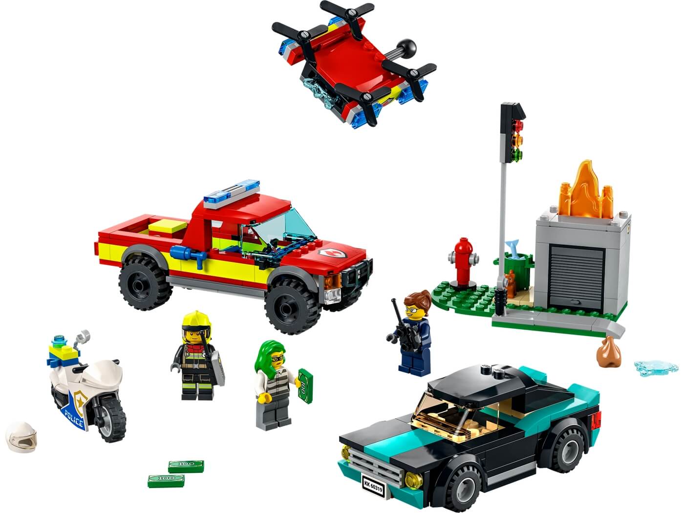 Rescate de Bomberos y Persecucion Policial ( Lego 60319 ) imagen a