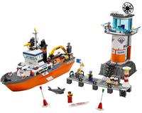 Barco de Patrulla de Guardacostas y Faro