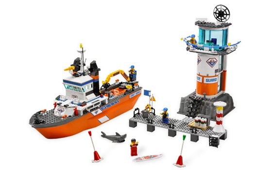 Barco de Patrulla de Guardacostas y Faro ( Lego 7739 ) imagen a