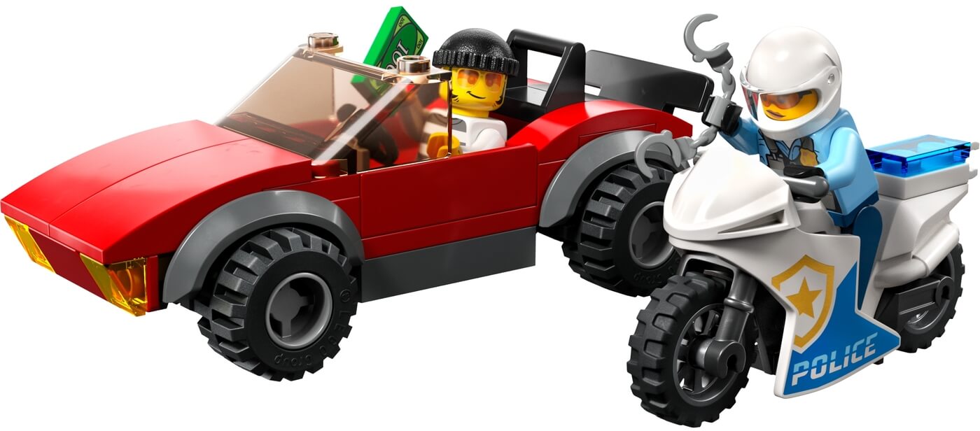 Moto Policia y Coche a la Fuga ( Lego 60392 ) imagen a