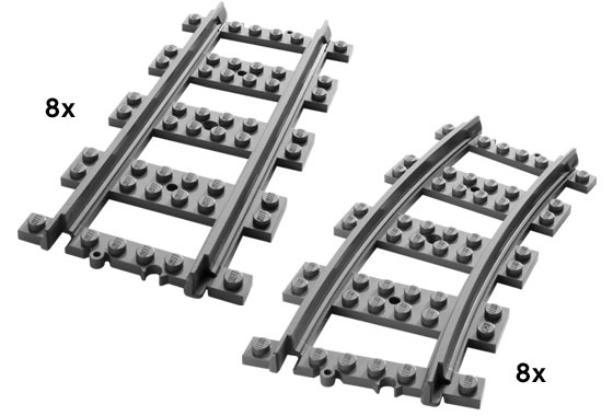 Raíles rectos y curvos ( Lego 7896 ) imagen a