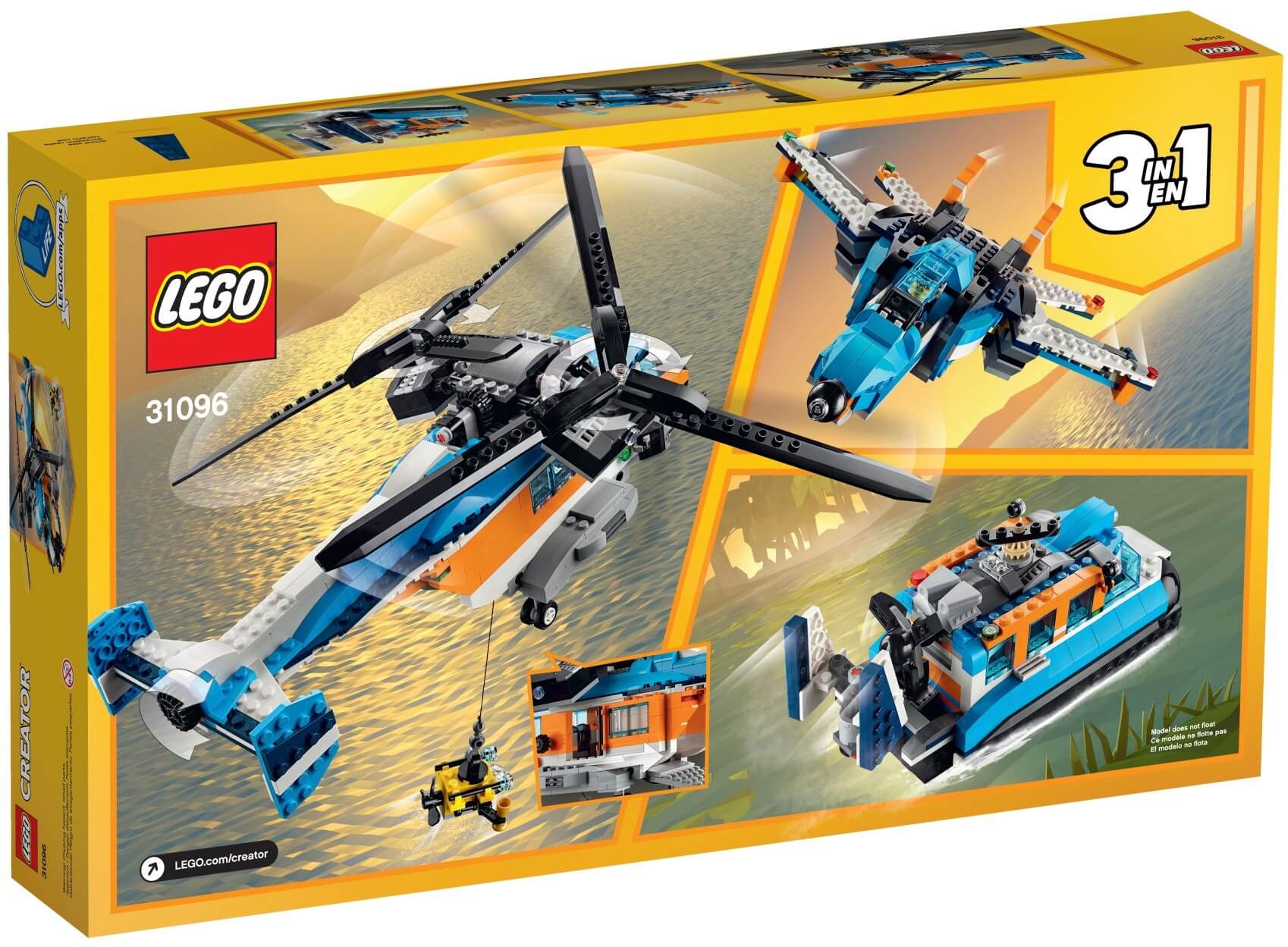 Helicóptero Doble Hélice ( Lego 31096 ) imagen d