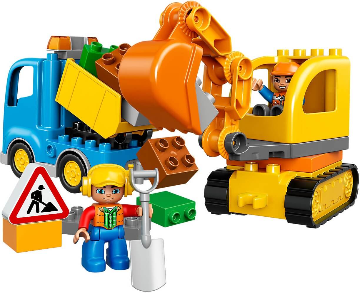 Camión y excavadora con orugas ( Lego 10812 ) imagen a