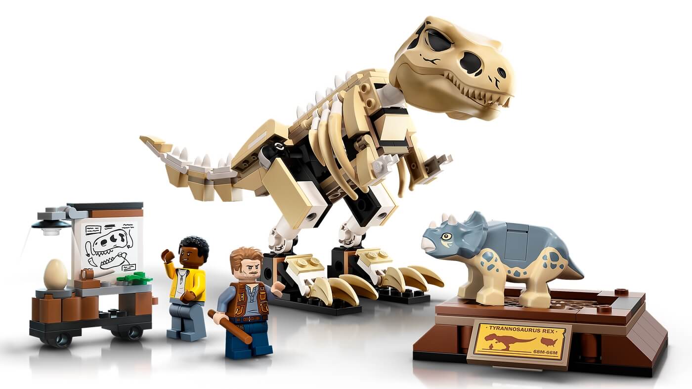 Exposicion del Dinosaurio T-Rex Fosilizado ( Lego 76940 ) imagen e