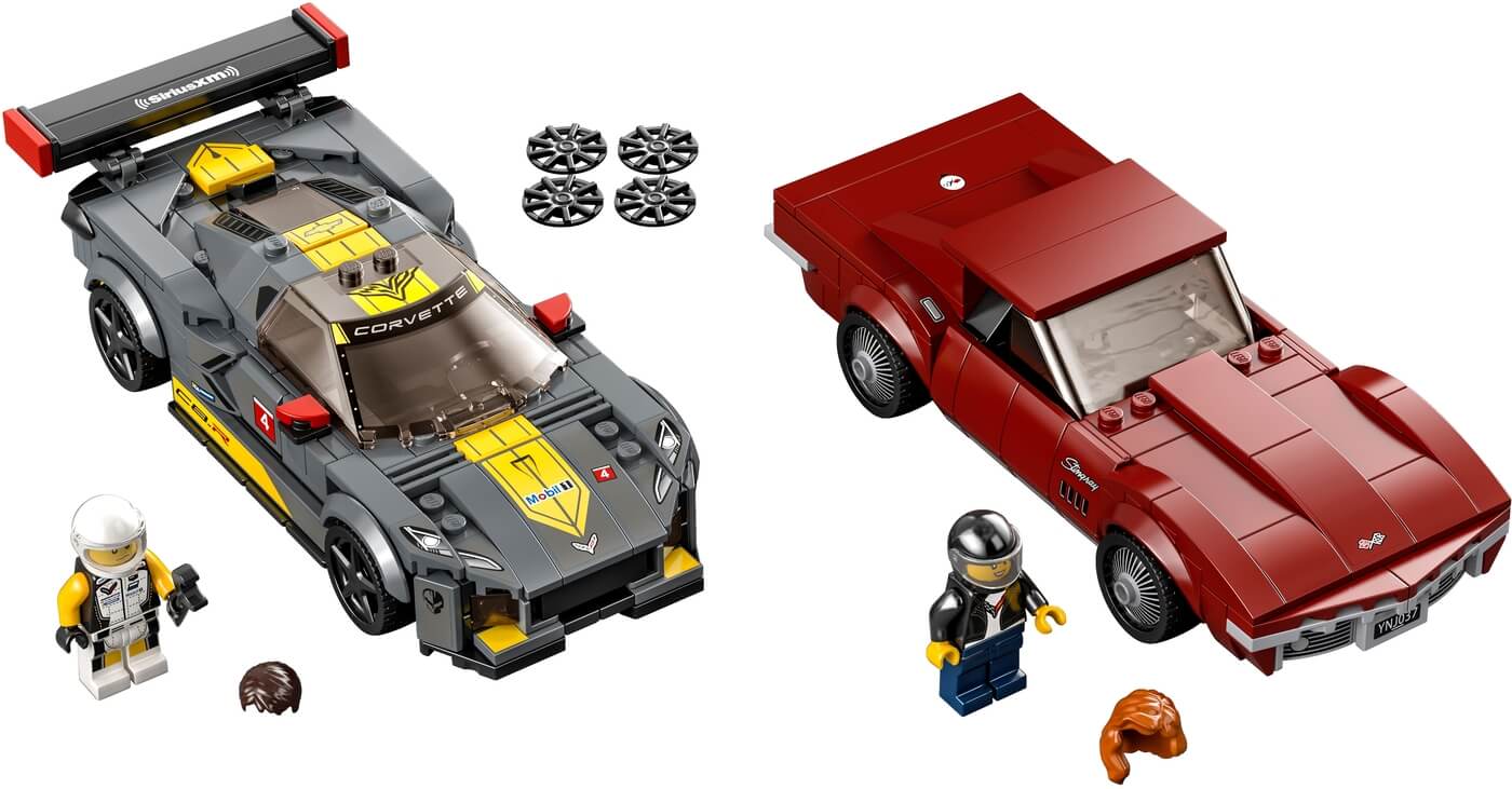 Deportivo Chevrolet Corvette C8-R y Chevrolet Corvette de 1969 ( Lego 76903 ) imagen a